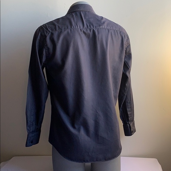 Grey Dress Shirt with Floral Interior Collar - Picture 4 of 7